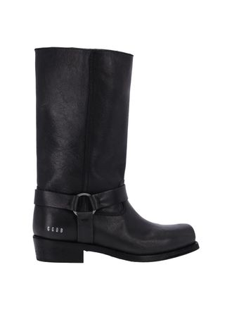 Golden Goose Black Leather Biker Boots