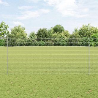 Berkfield Home Euro Fence with 10 U Posts Silver 1, 4x10 m Steel