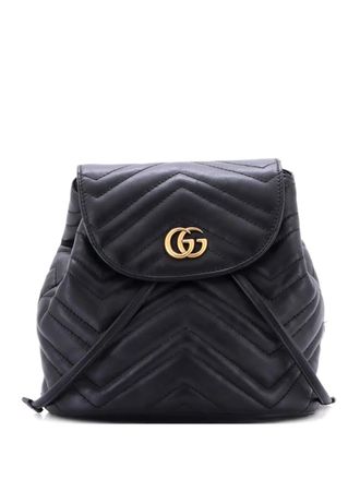 Gucci GG Marmont Drawstring Matelasse Leather Mini backpack - women - Calf Leather - One Size - Black