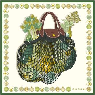 Longchamp The Gourmet Mesh Bag Square Silk Scarf