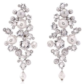 Swarovski Constella Crystal Pearl Clip Earrings