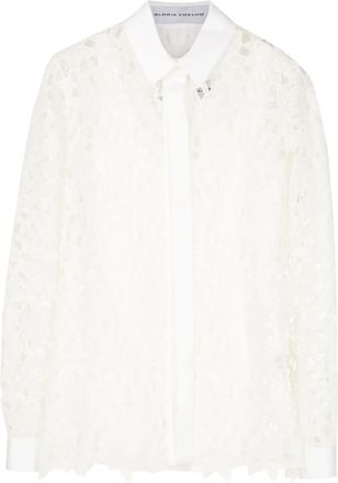 Gloria Coelho Camicia con ricamo a fiori - Bianco