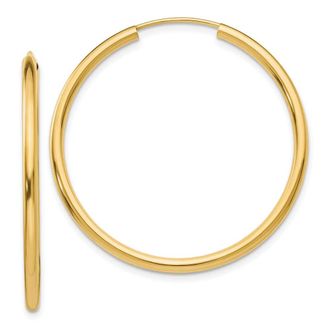 Diamond2Deal 10k Yellow Gold Round Endless Hoop Earrings 1.50g