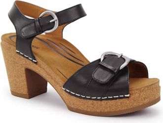 Aetrex Womens Tory Open Toe Heel In Black
