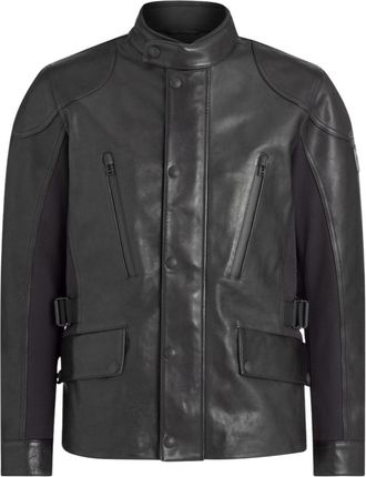 Belstaff Mens Mailstrom Black Leather Motorcycle Jacket - Size X-Large