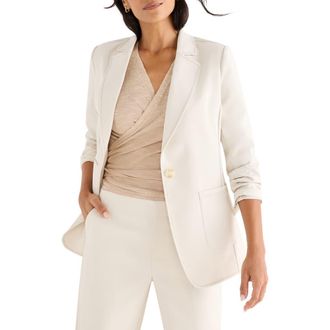 Nic+Zoe Topstitch Detail Stretch Blazer in Coconut at Nordstrom, Size Xx-Large