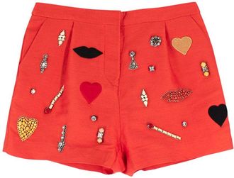 Stella McCartney Orange Embellished Tailored Shorts Size XS