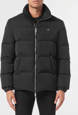 Philipp Plein Piumino in nylon con logo e slogan
