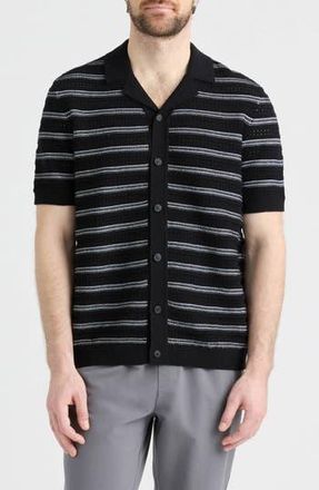 Hunter Truman Short Sleeve Knit Sweater Cardigan in Black at Nordstrom Rack, Size X-Large