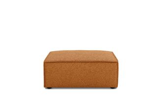 Castlery Customized Brown Boucle Ottoman | Jonathan by Castlery for Living Room, Orange