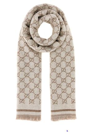 Gucci Beige Signature Wool Scarf