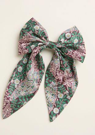 Fat Face FatFace Burgundy Red Japanese Rose Hair Bow