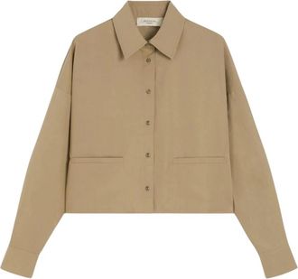 Max Mara Stijlvolle katoenen overhemd met box fit - Dames - Overhemden - Bruin - S - Katoen - Overhemden
