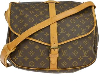 Louis Vuitton Saumur Monogram Canvas Brown Canvas Handbag (Pre-Owned)