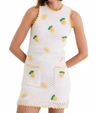 Saylor Wynn Lemon Crochet Dress In White