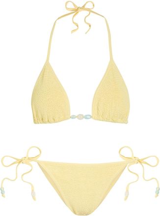 Hunza G Gina Beaded Detail Bikini - Yellow - One Size