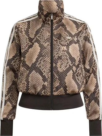 adidas (WMNS) adidas Satin Snake Print Firebird Track Jacket Asia Sizing Linen Magic Beige KX1885