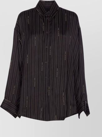 Balenciaga striped logo print shirt