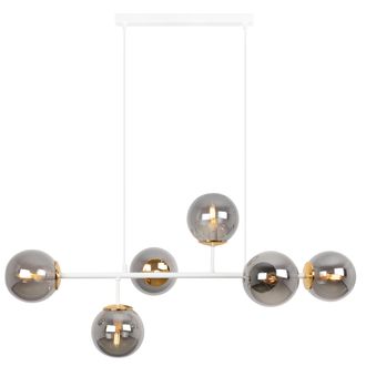 OEM L&aacute;mpara De Techo Siena Oro Blanco 6 L&aacute;mpara Plana Grafito E14 Brazos Largos
