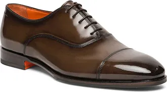 Santoni Archie Cap Toe Oxford in Dark Brown at Nordstrom, Size 10.5