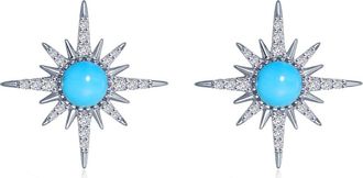 Lafonn Simulated Diamond Stud Earrings in Blue/White at Nordstrom Rack