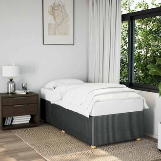 Berkfield Home Bed Frame without Mattress Dark Grey Single Fabric