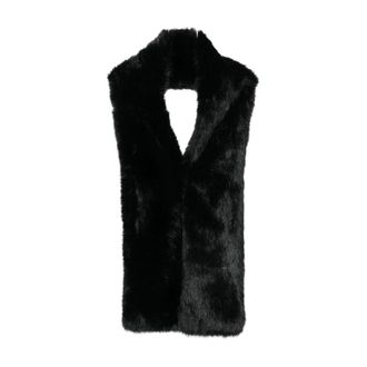 Betta Corradi 639 Silk Faux Fur Sjaal - Dames - Accessoires - Zwart - Maat: ONE Size Zijde