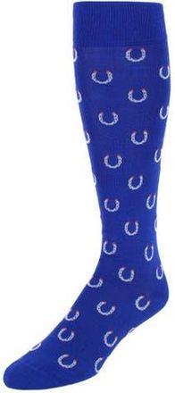 Trafalgar Store Lucky Horseshoe Mid-Calf Pima Cotton Dress Novelty Sock in Royal Blue at Nordstrom