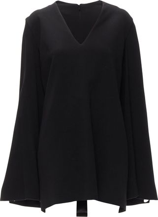 Dion Lee satin cape sleeve minimal V neck boxy short dress