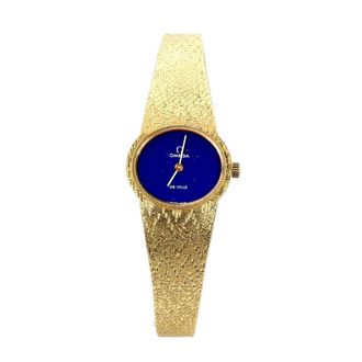 Omega Pre-owned Omega De Ville Hand Wind Blue Dial Ladies Watch 7111521