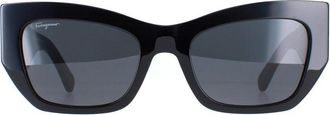Ferragamo Cat Eye Womens Black Grey SF1059S - One Size