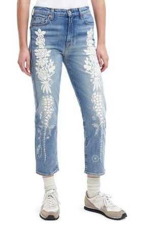 7 For All Mankind Embroidered Ankle Slim Straight Leg Jeans in Ventura Emb Pant at Nordstrom Rack, Size 25