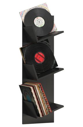 ebuy24 Estante De Pared De Madera Vcm Tablero De Pared Con Tres Compartimentos Grandes Espacio Para 100 Discos Tambi&eacute;n Se Puede Utilizar Para Libros Dimensio