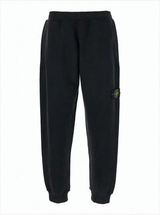 Stone Island Relaxed Fit Black Cotton Jogger Pants