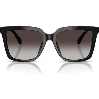Michael Kors Menaggio 53mm Gradient Square Sunglasses in Black /Light Grey Gradient at Nordstrom