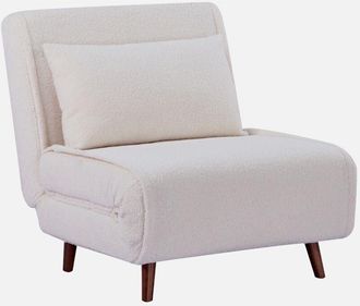 Sweeek Sill&oacute;n Convertible Borreguito Base De Madera, 1 Plaza