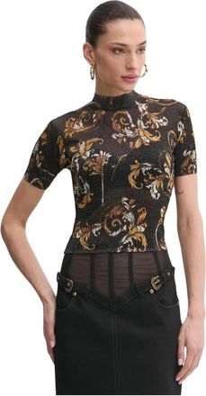 Versace Jeans Couture Gebreide trui met mock-hals - Dames - Ronde hals truien - Veelkleurig - XS - Polyester - Truien & Vesten