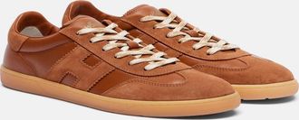Hogan Cool suede-trimmed leather sneakers