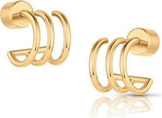 Thatch Quinn Triple Hoop Earrings in 14K Gold Plated at Nordstrom