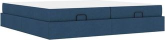 vidaXL Vidaxl - Estructura De Cama Con Almacenamiento Azul 200 X 200 Cm Tela