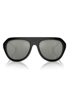 Ferrari 57mm Polarized Pilot Sunglasses in Black /Mirror Silver Polar at Nordstrom