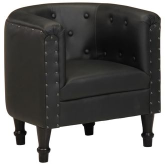 vidaXL Sill&oacute;n De Cuero Aut&eacute;ntico Negro Vidaxl