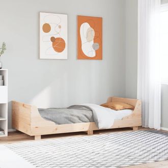 Berkfield Home Bed Frame without Mattress 75x190 cm Small Single Solid Wood Pine in Brown