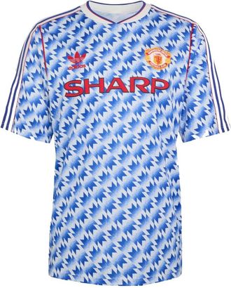adidas Mufc 90 Away Tee - Heren - Sportshirts - Blauw - XL - Polyester - Fitness