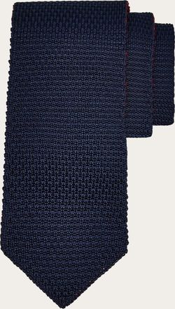 Ferragamo Men Silk and cashmere tie - Infinite Inspirations Blue