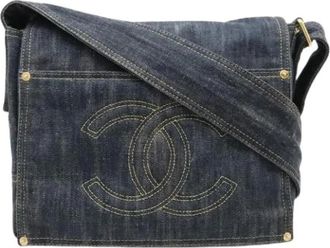 Chanel Pre-owned Denim Schoudertas - Dames - Vintage Schoudertas - Blauw - ONE Size - Denim - Vintage