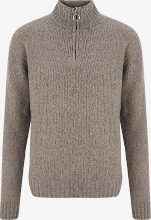 04651/ Hochgeschlossener Strickpullover mit Reissverschluss