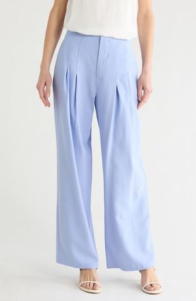 Wayf High Rise Pleated Wide Leg Pants in Blue at Nordstrom Rack, Size X-Small