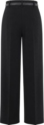 Max Mara Virgin Wool Wide-Leg Trousers - Black
