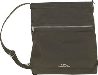 A.P.C. Green Rectangular Nylon Crossbody Bag